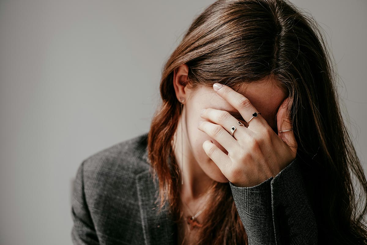 woman struggling from trauma