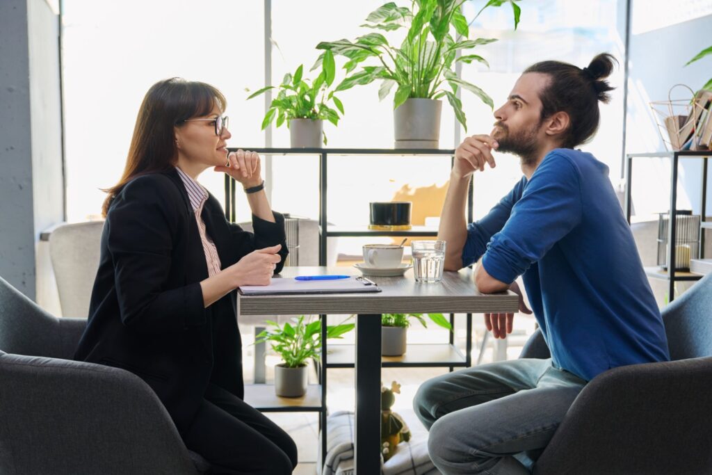 Business meeting at an urban workspace